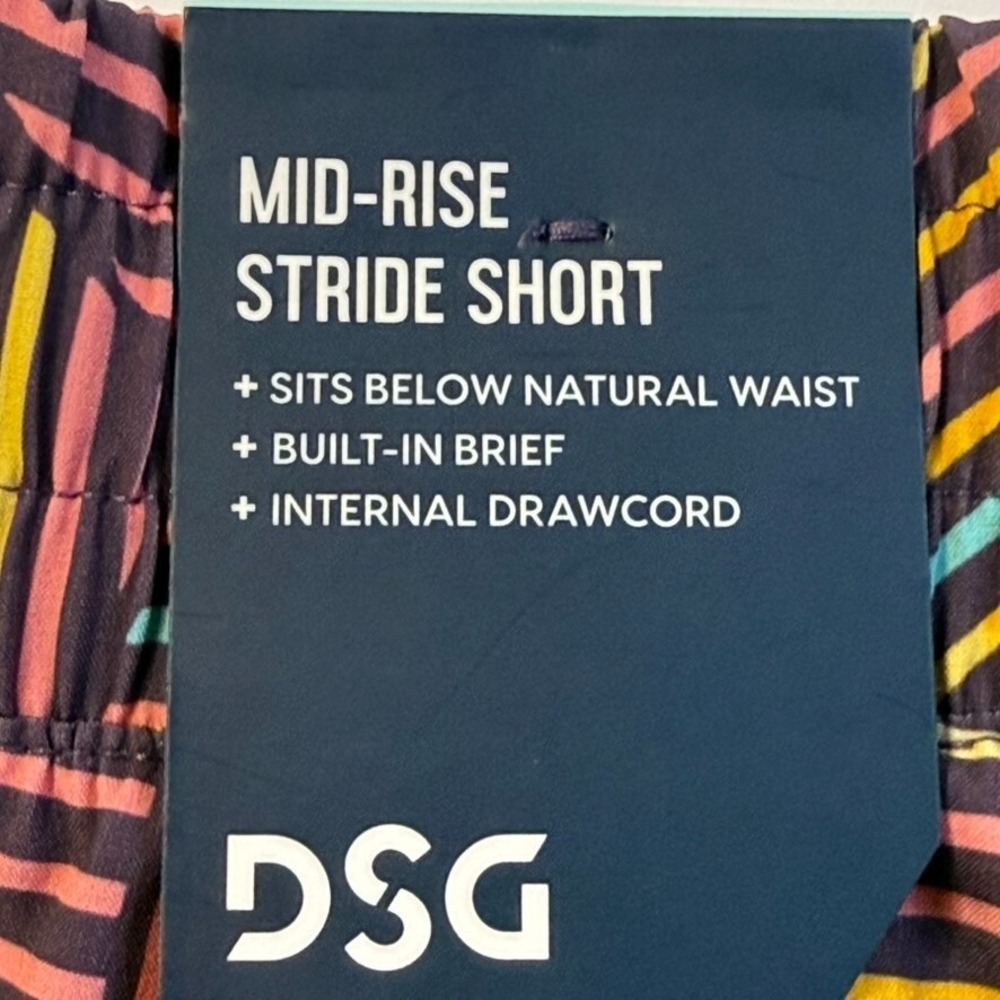 DSG Mid-Rise Stride Shorts Girls L Multicolor Geometric Activewear Running NWT - Picture 10 of 13